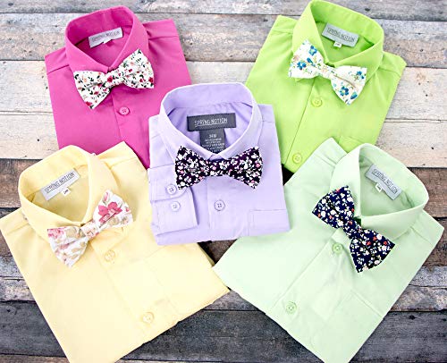 Spring Notion Boys' Cotton Floral Bow Tie 18-Light Pink M #TOP3