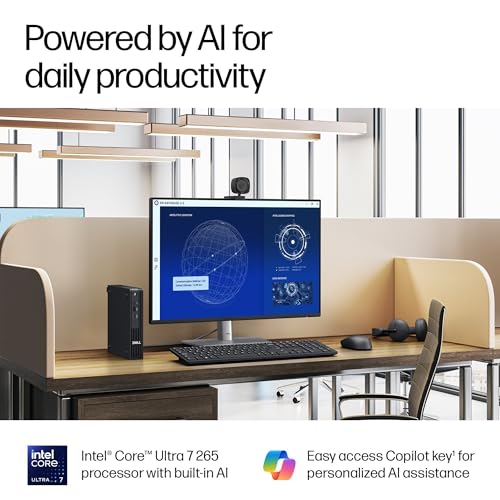 Image of Dell Mini PC Desktop Computers, Pro Micro Plus Al Copilot+ PC (Next Gen OptiPlex MFF), Intel Ultra 7 255H, 32GB DDR5, 1TB PCIe SSD, 4 DisplayPort, WiFi 6, Bluetooth, Windows 11 Pro