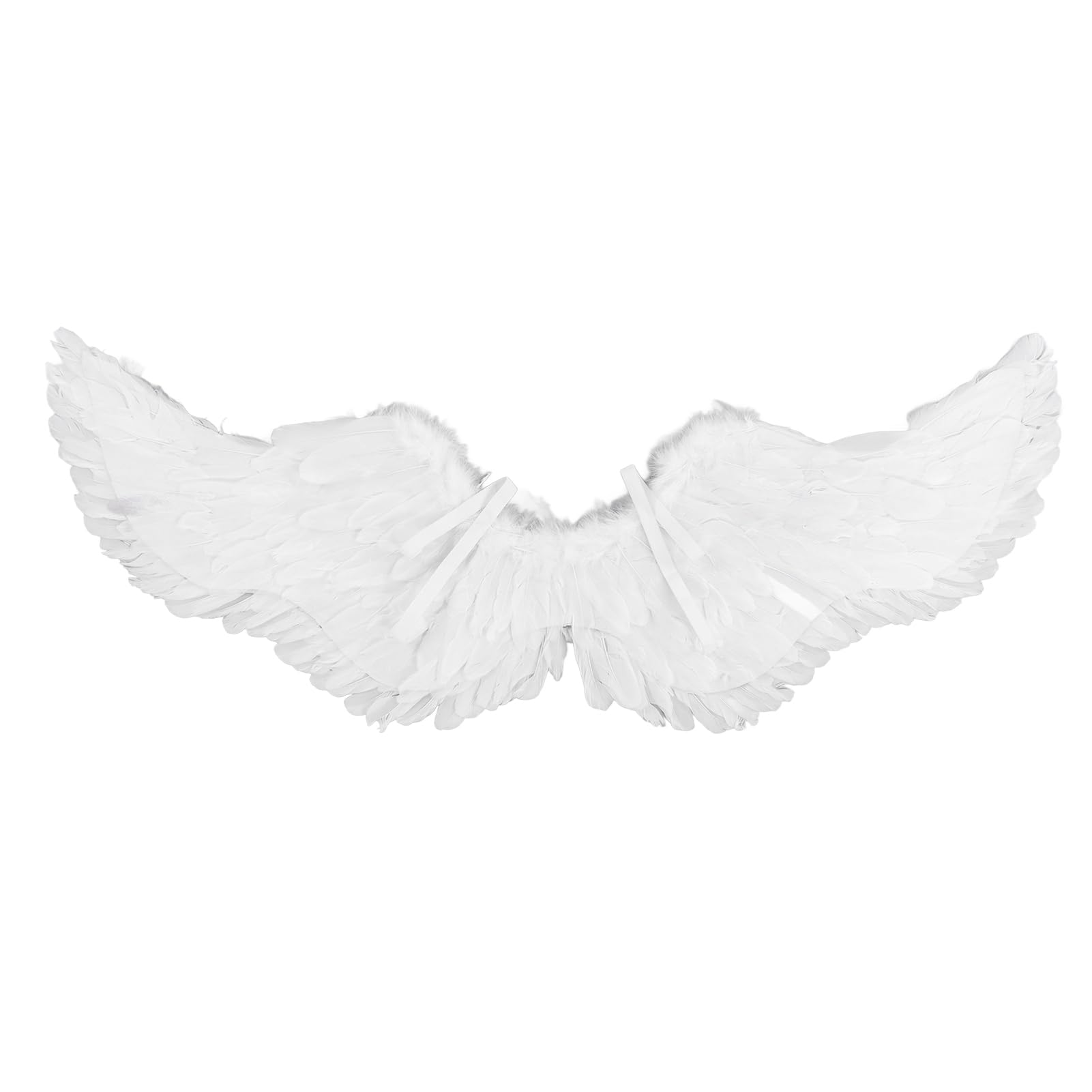 GOEI Angel Wings, Cosplay Costumes Feather Angel Wing for Kids, Adults, Women, Girls, Feather Dress Up Props White Angel Wing with Elastic Straps for Halloween, Christmas Eve and Christmas(S)