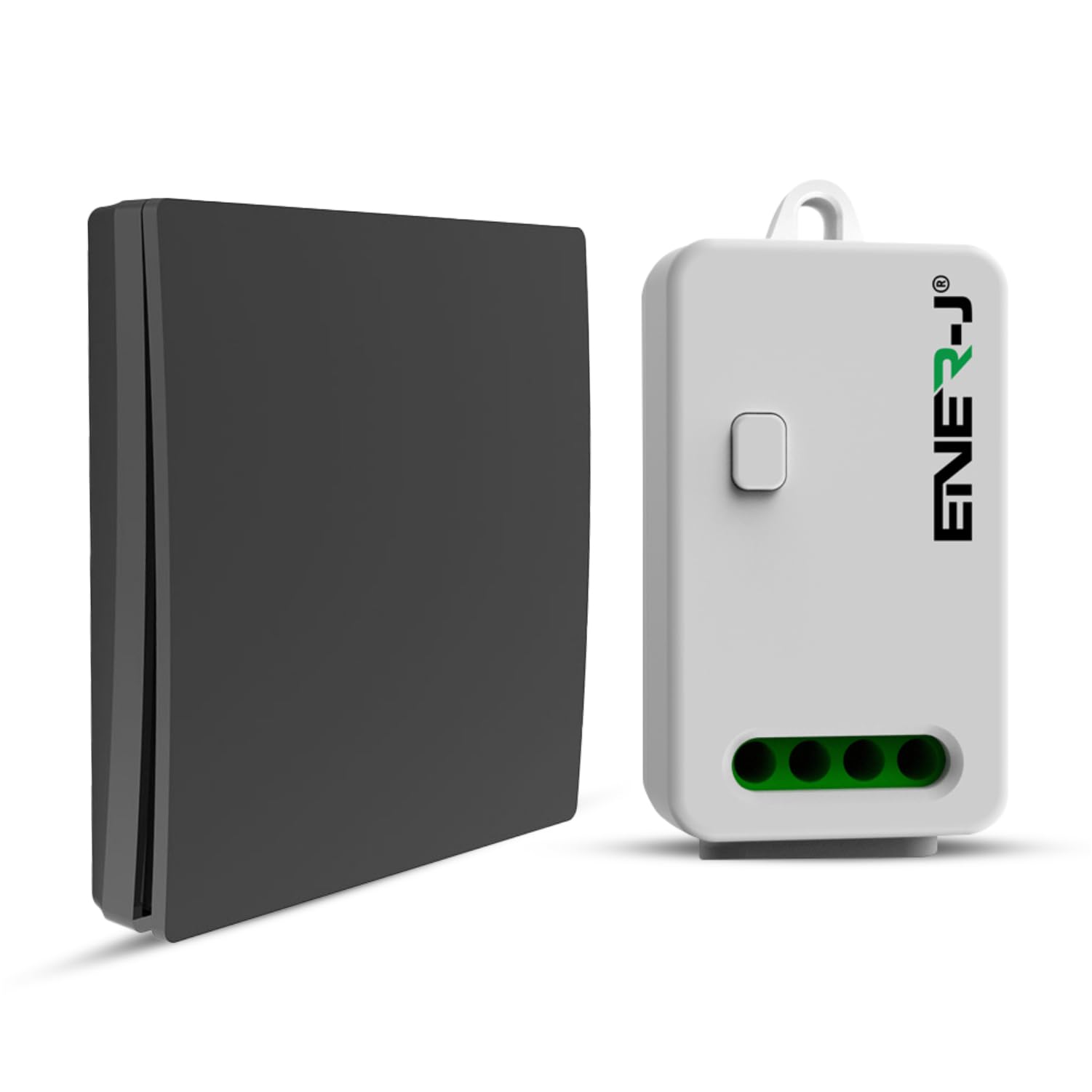 ENERJ 1 Gang Wireless Kinetic Switch, Black + 500W RF Receiver
