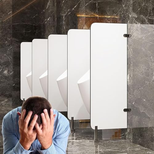 Partición de inodoro para urinario de suelo en color blanco para centros comerciales 2