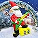 KOOY 6FT Christmas Inflatables Outdoor Decorations Santa Plays The Guitar,Blow Up Yard Decorations with LED Light Up for Xmas,Outdoor Christmas Decorations for Yard Holiday Party Garden Lawn Décor