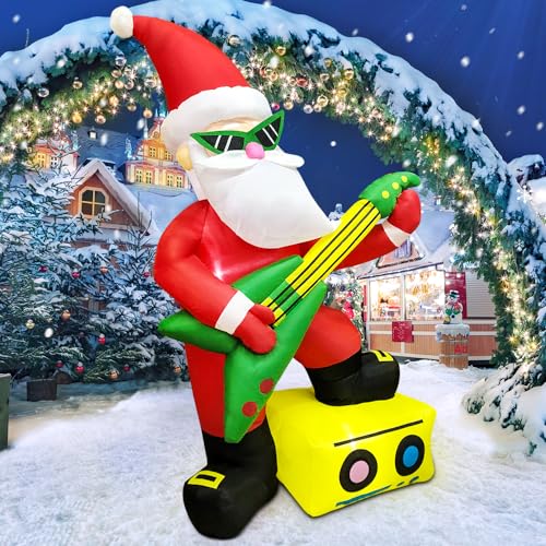 Aufblasbarer Weihnachtsmann mit Gitarre – Bild 2