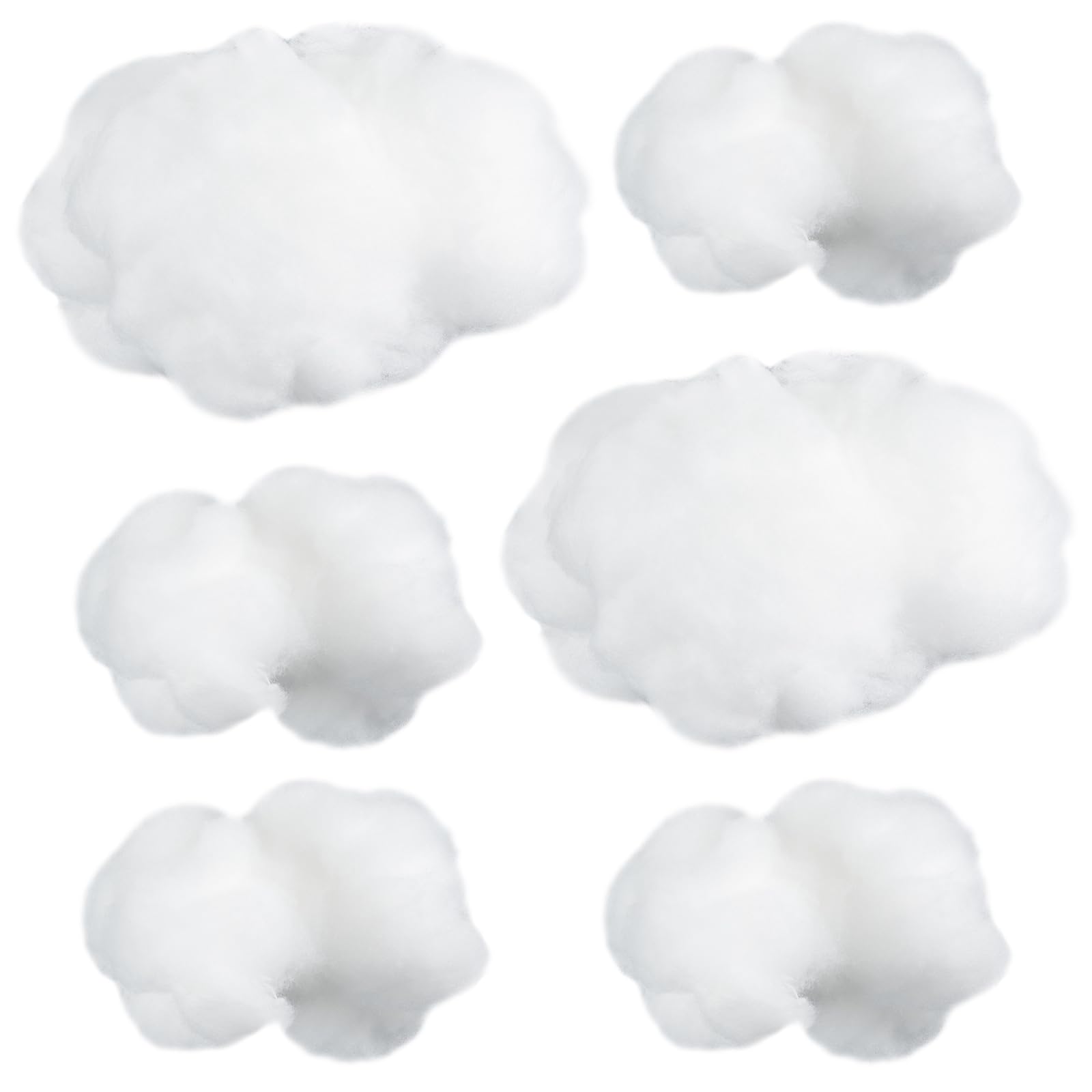 Jetec 6 Pieces Artificial Cloud Props Imitation 3D Cloud Shape Hanging Decorations Room DIY Decorative Hanging Ornament for Wedding Party Stage Show Decor (Small and Medium Size)