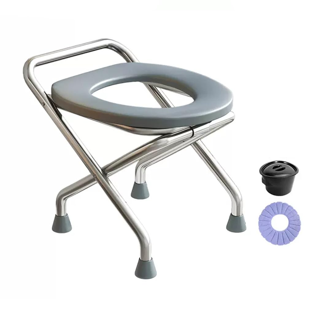Ynzeyx Toilette Portable Camping – Pliable, 150 Kg, Avec Sac Et Seau – Pour Voiture, Plage, Pêche, Seniors