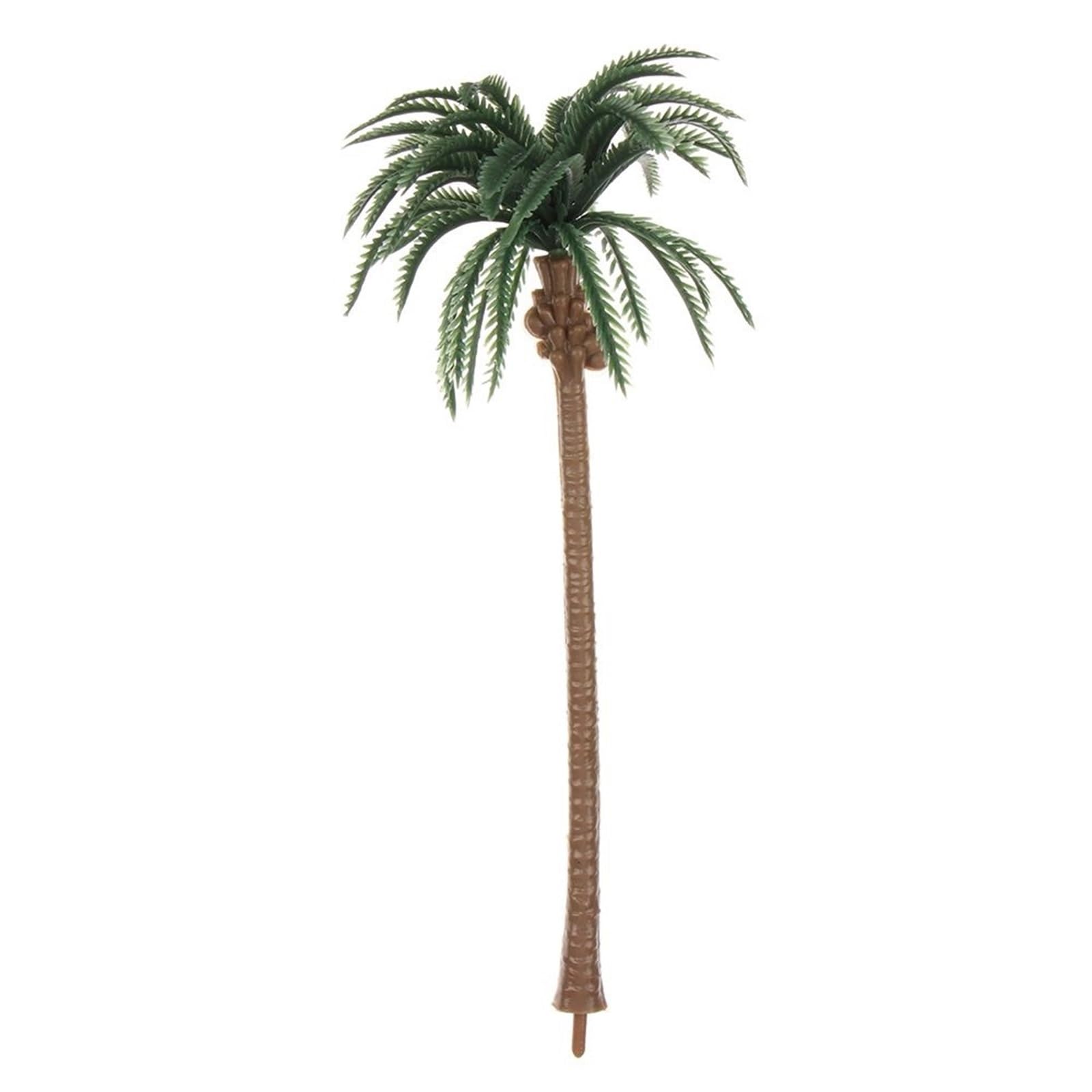 DUNSBY Model Trees 5Pcs Plastic Palm Tree Model Artificial Craft Coconut Landscape Stereoscopic Miniature Desktop Decoration(B-16cm-5Pcs)