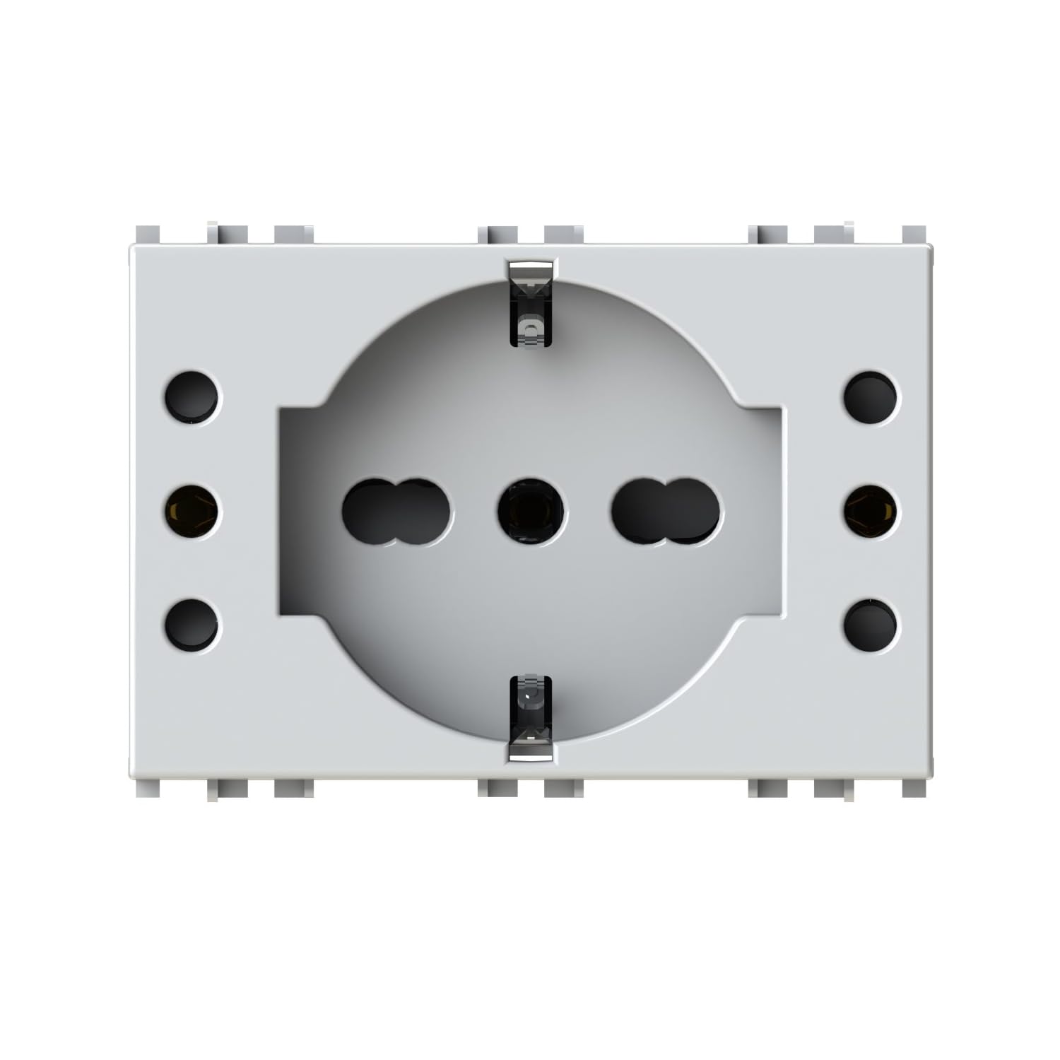 Zestaw 10 gniazd wtykowych dwuwartościowych Schuko 503 i 2 x gniazdo 10 A, białe moduły, kompatybilne z Vimar Plana, anteną, Ethernetem, telewizorem, anteną, USB, schuko, do oryginalnych i
