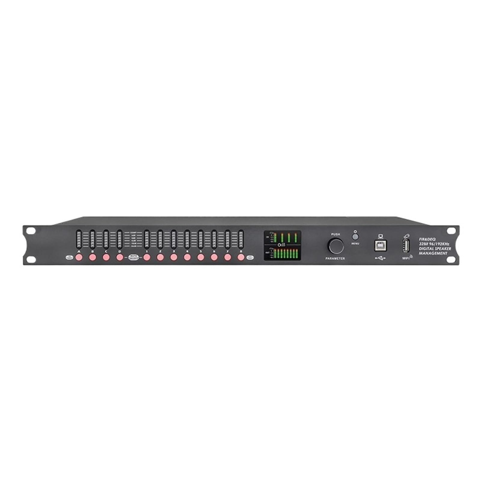 Equalizzatore Grafico DP48X Processore Audio Digitale Professionale Processore Rack for unità A 4 Ingressi 8 Uscite con di Gestione degli Altoparlanti RIR DEQ 192KHZ(Black)