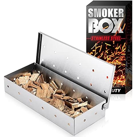 UIRIO Smoker Box for Gas Grilling - Wood Chip Smoker Box for Charcoal Grill - Enhance Grilling Flavors for BBQ Enthusiasts Cover
