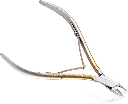 Fine Edge Cuticle Trimmer & Nippers, Scissor, Silicone Handle Nail Tools for Precise Removal, Durable Washable Cuticle Cutter & Remover Nail Clippers Gold-1 PACK