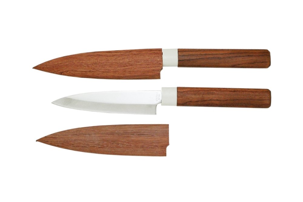 Kanetsune Fruits Knife With Rose Wood sheath Sharp Point w Sheath KC-082