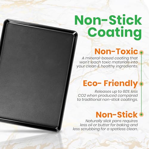 NutriChef 2-Piece XL Mega Cookie Sheet Baking Pans Set - 22