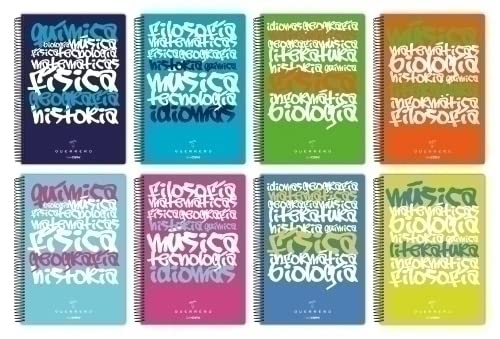 BLOC GUERRERO UNICLASE tapa PP 4º 80h HORIZONTAL 90g COL.SUR. 5 UNIDADES