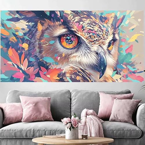 Diamond painting 5D hibou cristal grand format broderie