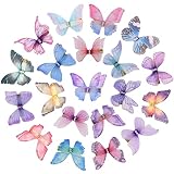 Ayehe 20 Pieces Moving Butterfly Hair Clips, Small Realistic Colorful 90s Hair Accessories for Women & Girls -Blue&Pink&Purple