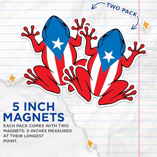 Imanes decorativos Puerto Rico rana 2 unidades 5 pulgadas miniatura 3