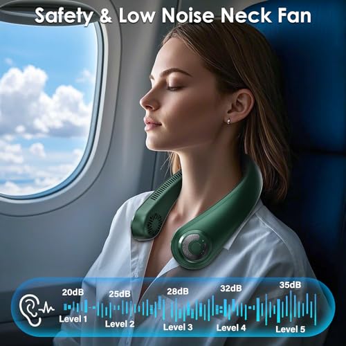 Image of Portable Lightweight Neck Fan with Neck Support, Gifts for Mother's Day & Father's Day, Rechargeable Personal Wearable Cooling Neck Fans for Hot Flashes, Disneyland, Travel, Camping Essentials