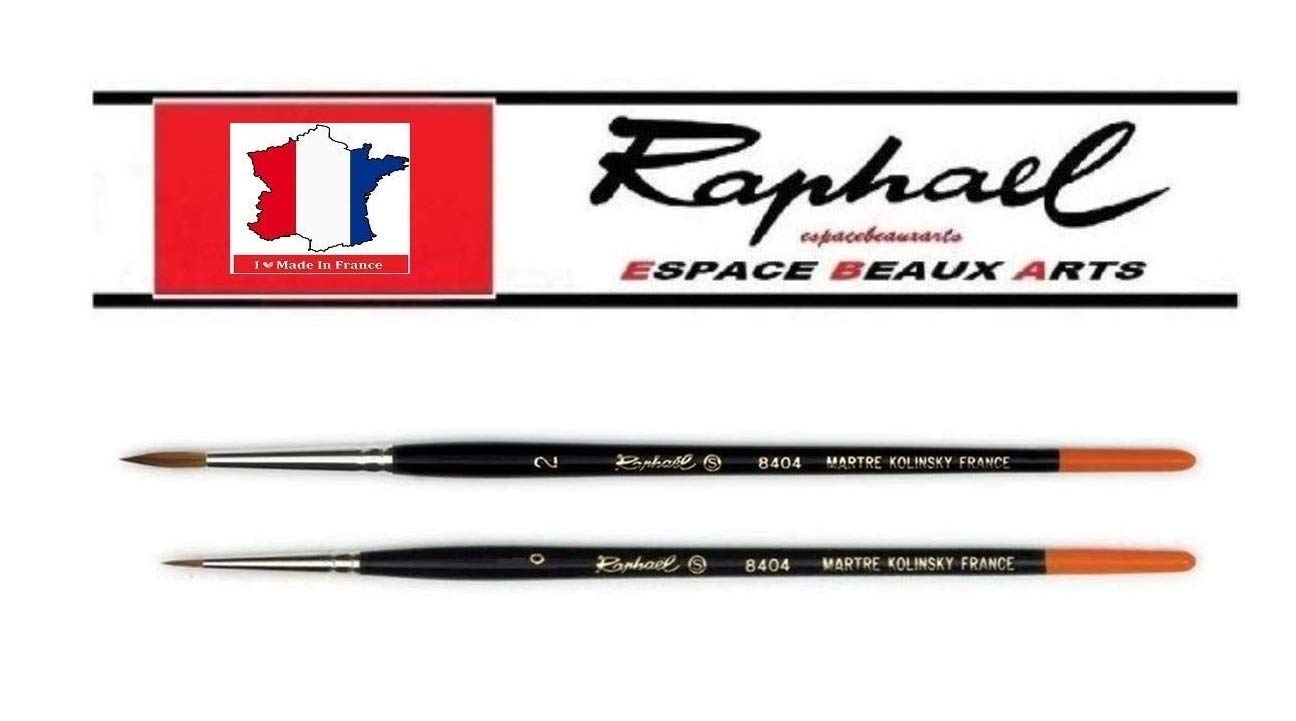 Raphael France Raphael Serie 8404 Pinsel, kolinsky Red Sand Brush, Set 2 Stück, Größe 0, 2
