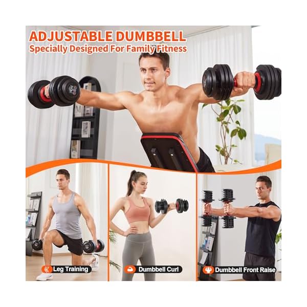 Adjustable Dumbbell Set, 10-in-1 25LB/50LB/90LB Ajustable Dumbbells with Safe Locking System, Enclosed Storage Tray, 1 Sec Fast Adjustment, Comfortable Non-Slip Textured Grip, Suitable for Home Gym Workouts Men and Women - Image 4