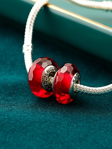 2pcs Murano Glass Charms for Pandora Bracelets, 925 Sterling Silver Charms for Bracelets, Green Charms and Red Charms, Snowman Charms, Animal Bead Charms, Jewelry Gifts for Women4