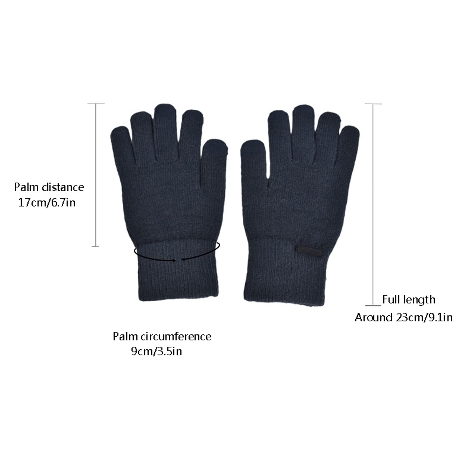 Guantes de invierno cálidos de lana para hombre, guantes de cinco dedos, guantes gruesos para montar al aire libre, resistentes al frío (color: C)