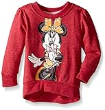 Disney Little Girls' Long Sleeve Minnie Fashion Top Sweatshirt, Red, 5