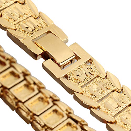 Jullynice Bracelete masculino banhado a ouro 18 K design moderno pulseira vintage elos para decoraçã