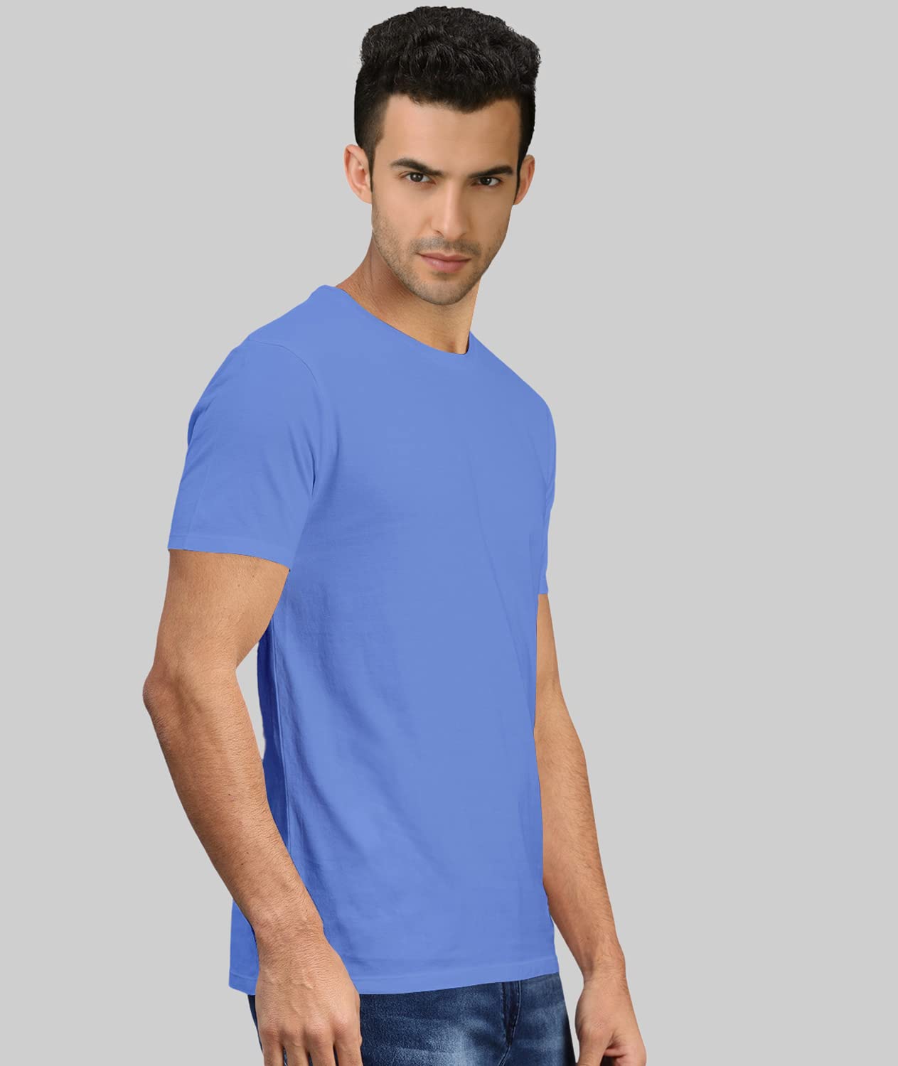 TVP Fashions Premium Plain Men Round Neck Half Sleeves Festive,Offer,Discount,Sale,Limited Edition, Trendy, Trending Tees and Tshirts. (Blue_X-Small) 2