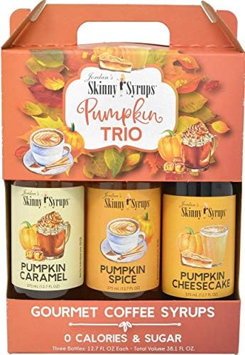 Jordans Sugar Free Skinny Syrups 3 Pack: Pumpkin Spice,Pumpkin Caramel,Pumpkin Cheesecake
