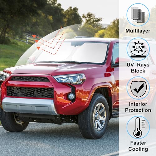Image of Windshield Sun Shade Fit for Toyota 4Runner 2010-2024 2025 2026 Accessories Foldable Front Window Sunshade Sun Protection Keeps Car Cool