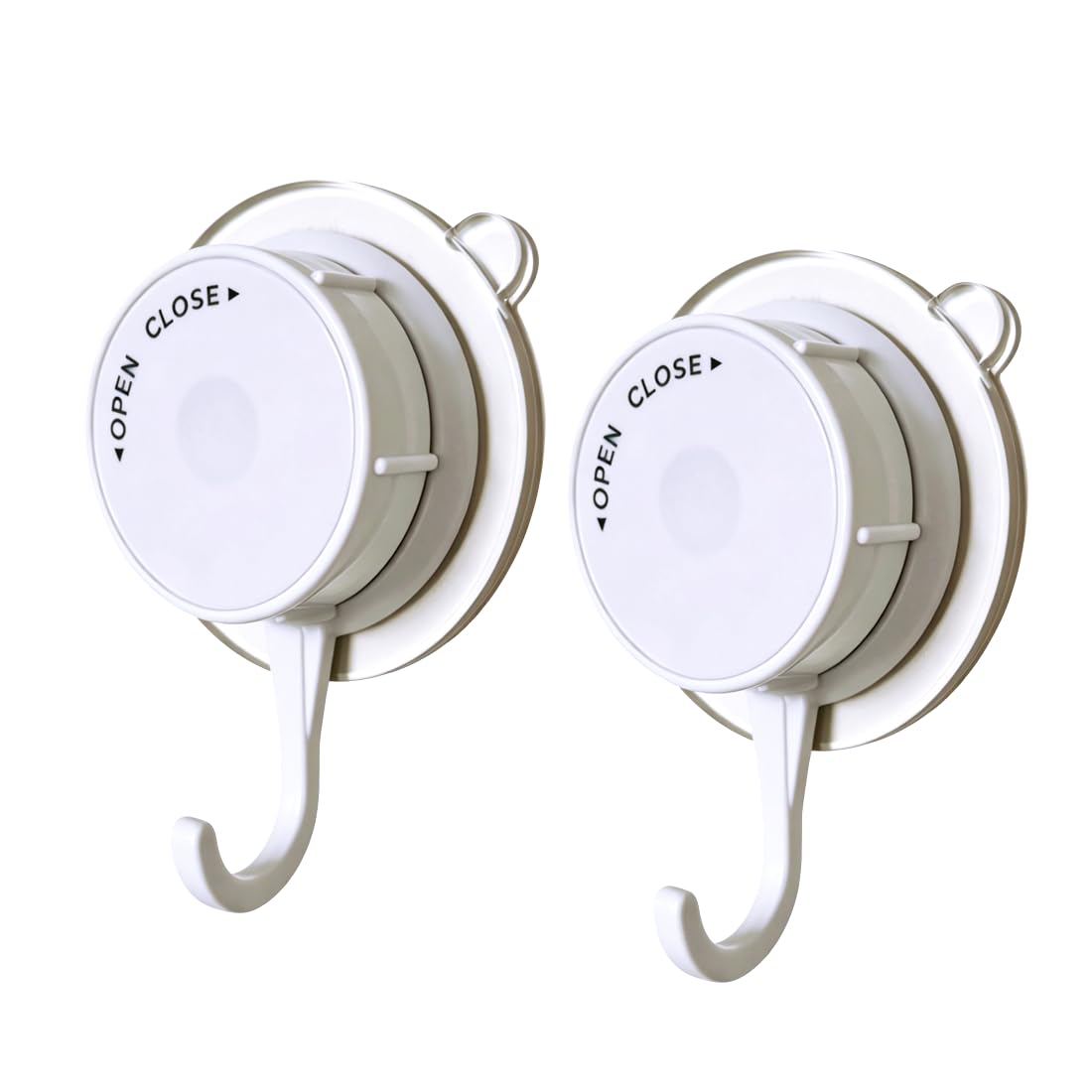 Shower Suction Cup Hooks, Removable and Reusable, Clear, Small, 2 Pcs (2)