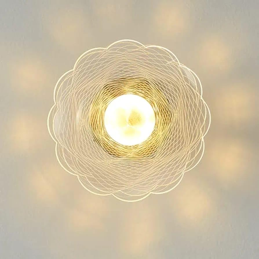 Image of Glowave Golden Acrylic Light Flower Design Wall Lamp Light for Living Room Bedroom Bedside - Tricolour (White, Warm White, Natural White) 7044-W (Flower B883)