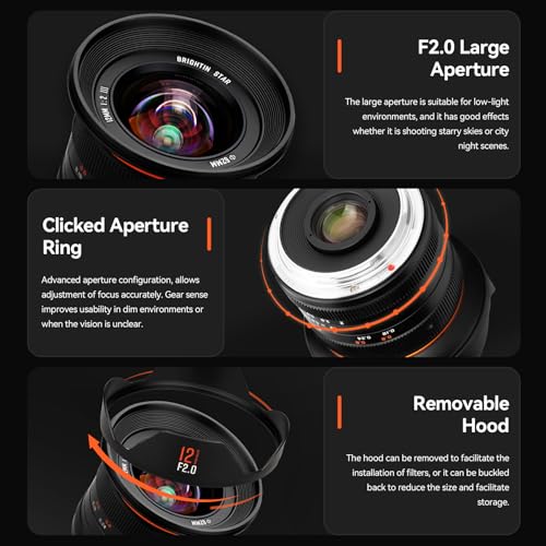Image of Brightin Star Prime Lens for Canon EF-M Mount Mirrorless Cameras (12 /2.0 APS-C)