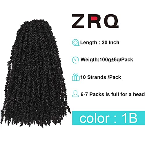 Zrq Butterfly Locs Crochet Hair 20 Inch Distressed Faux Locs Pre-Looped Crochet Braids Synthetic Soft Locs For Women Extensions (6 Pack 1B#) #TOP2