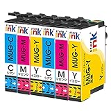 エプソン 対応 MUG-4CL マグカップ カラーインク Epson 互換インク 6本セット （2C/2M/2Y） MUG 互換インクカートリッジ EW-052A EW-452A 大容量 残量表示機能 個包装 starink製