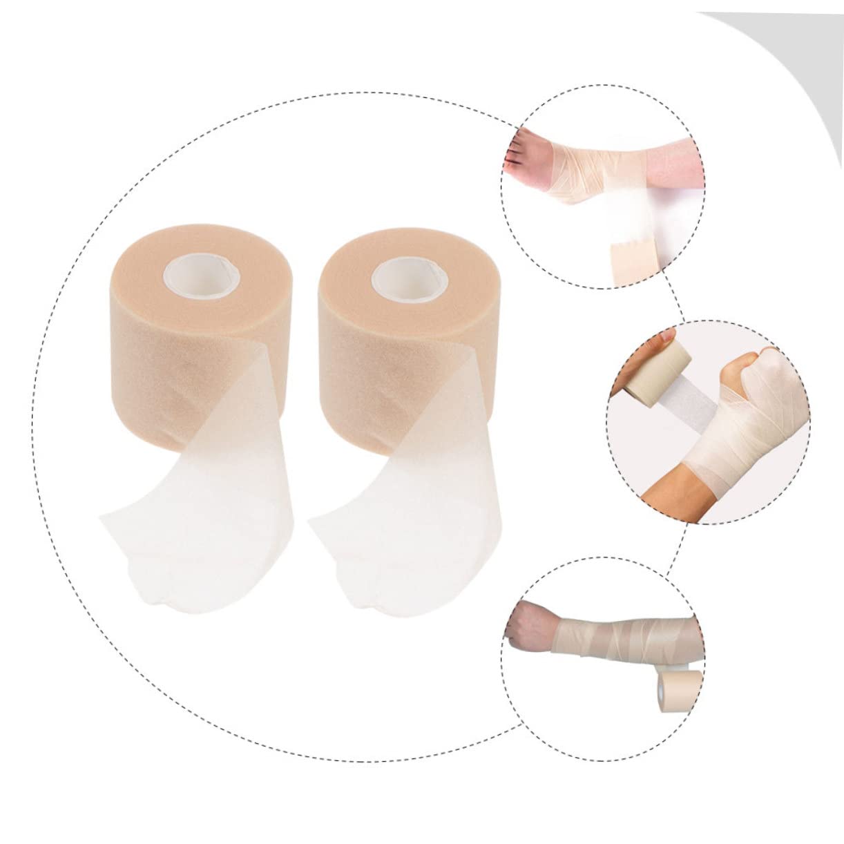 NOLITOY 2 Rolls Sports Self- Adherent Tape Ankle Sprains Tape Prewrap Athletic Tape Tape Medical Self- Sponge Artificial Membrane Damping