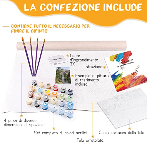 BOSHUN Dipingere con i Numeri Kit con pennelli e