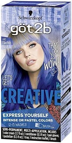 Got2b Creative Semi-Permanent Hair Color, 095 Electric Blue