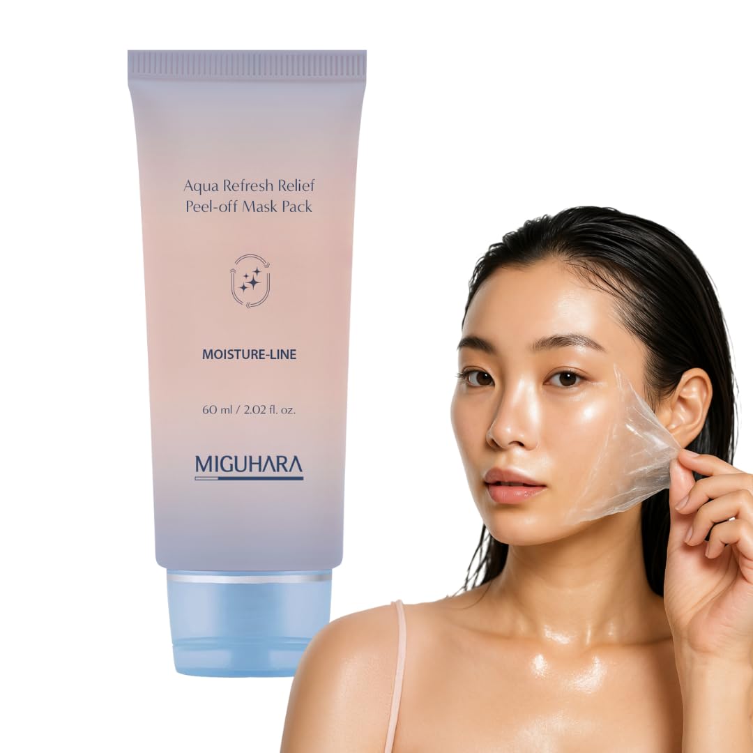 MIGUHARA Rose Collagen Wrapping Peel Off Mask Pack | Damask Rose Water & Hydrolyzed Collagen Formulated | Facial Mask for Lustrous, Moisturizing Skin (60ml/2.02 fl oz) (Aquari Fresh)