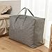Polecasa 105L Extra Large Reusable Storage Bag with Strong Handles & Zippers, Heavy Duty Washable Moving Bags, Waterproof Closet, Underbed Organizer for Blanket, Comforter, Pillow, No Smell, Grey