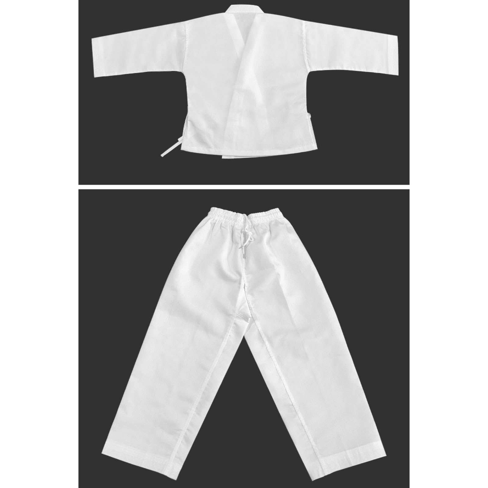 perfk Uniforme da karate, tute da karate, set con cintura, elastico in vita, versatile gi da karate, abbigliamento da karate per esercizi di allenamento di