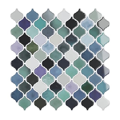 Teal Green Arabesque Peel and Stick