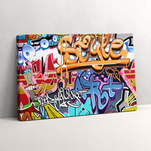 Peinture murale graffiti pour cacher un mur vide - Tableau déco toile d'art de rue 30x20