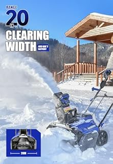 Wild Badger Power Snow Blower 40V ProLine 20" Cordless,26 FT Throw,16-Driveway,Brushless Single-Stage,2 * 4.0Ah Battery & Fast Charger,LED Lights,Lightweight for Driveways & Sidewalks