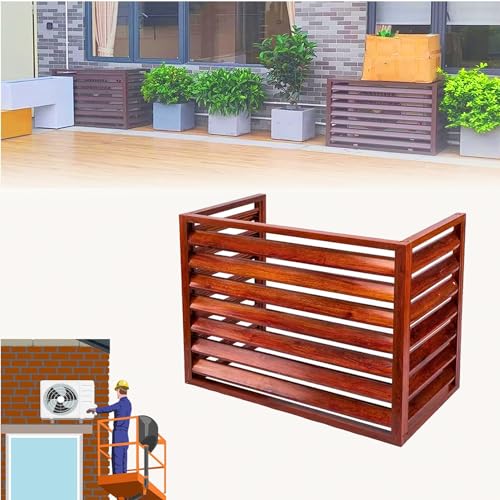 Cubierta de aire acondicionado para exteriores de alta resistencia – Caja de aire acondicionado de aluminio 5P Condizionatore para protección oculta, soporte resistente a la intemperie para unidades