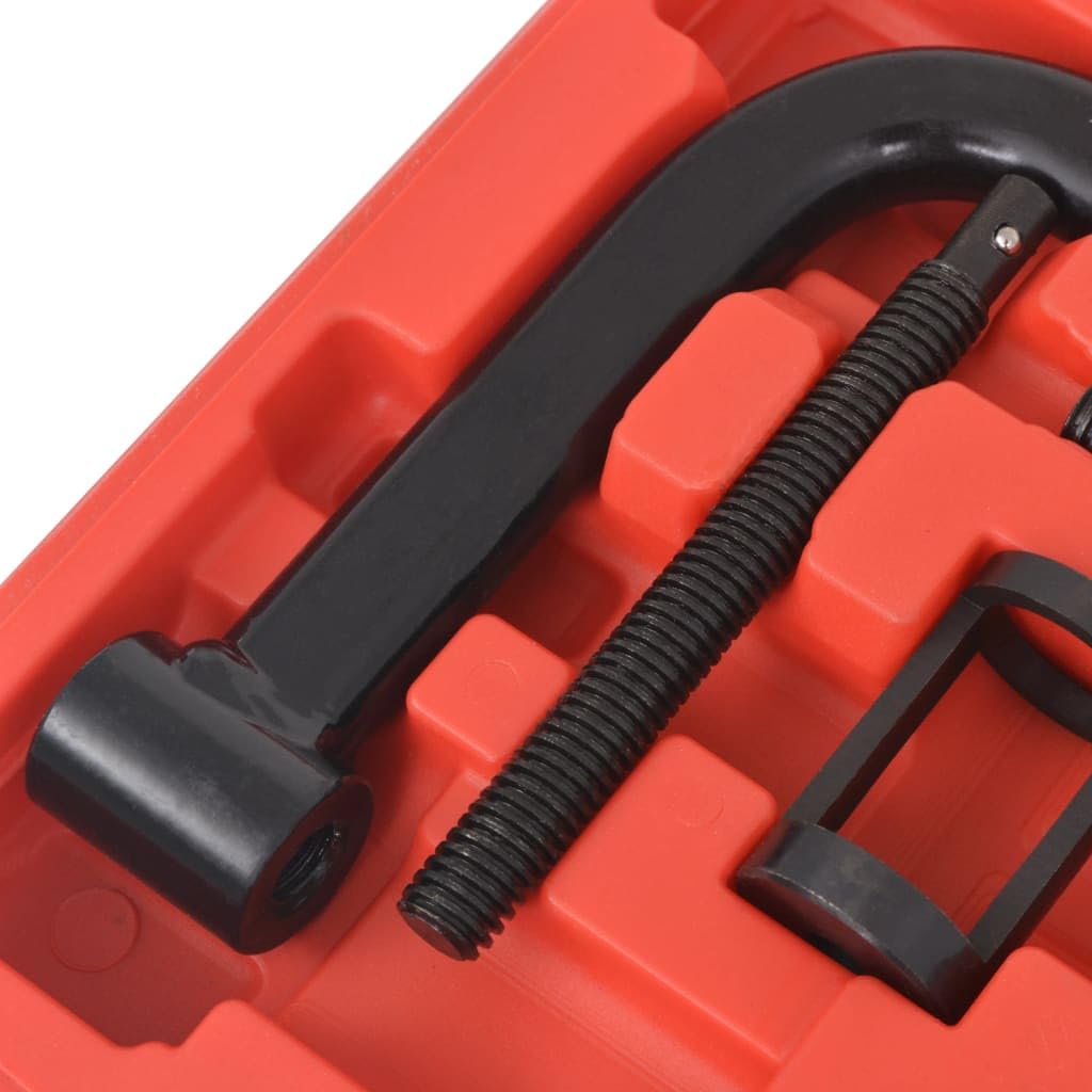 Set di 10 tendimolle per valvole in acciaio con 5 misure di adattatori in valigetta per auto, moto, officina e riparazione, strumenti manuali professionali per manutenzione e montaggio