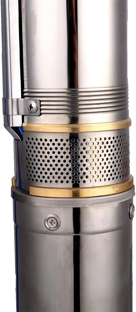 2.5",65mmTube,SS Deep Well Pump 1HP 220V/60Hz Deep Well Submersible Pump 269ft,13GPM Impeller Centrifugal Well Pump with Control Box for Home Garden Agricultural Industrial,30m Copper Power Cord