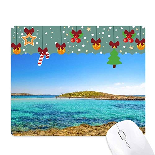Tapis de souris de Noël Ocean Water Island en caoutchouc naturel
