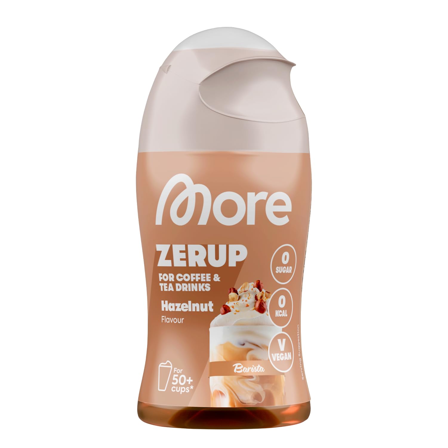 MORE Barista Zerup, Hazelnut, 65 ml, für Kaffee, Tee und Heißgetränke, vegan, zero Kalorien - made in Germany