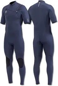 Long John Vissla 7 Seas 2/2mm Manga Curta Chest Zip Azul Masculino 22 XG